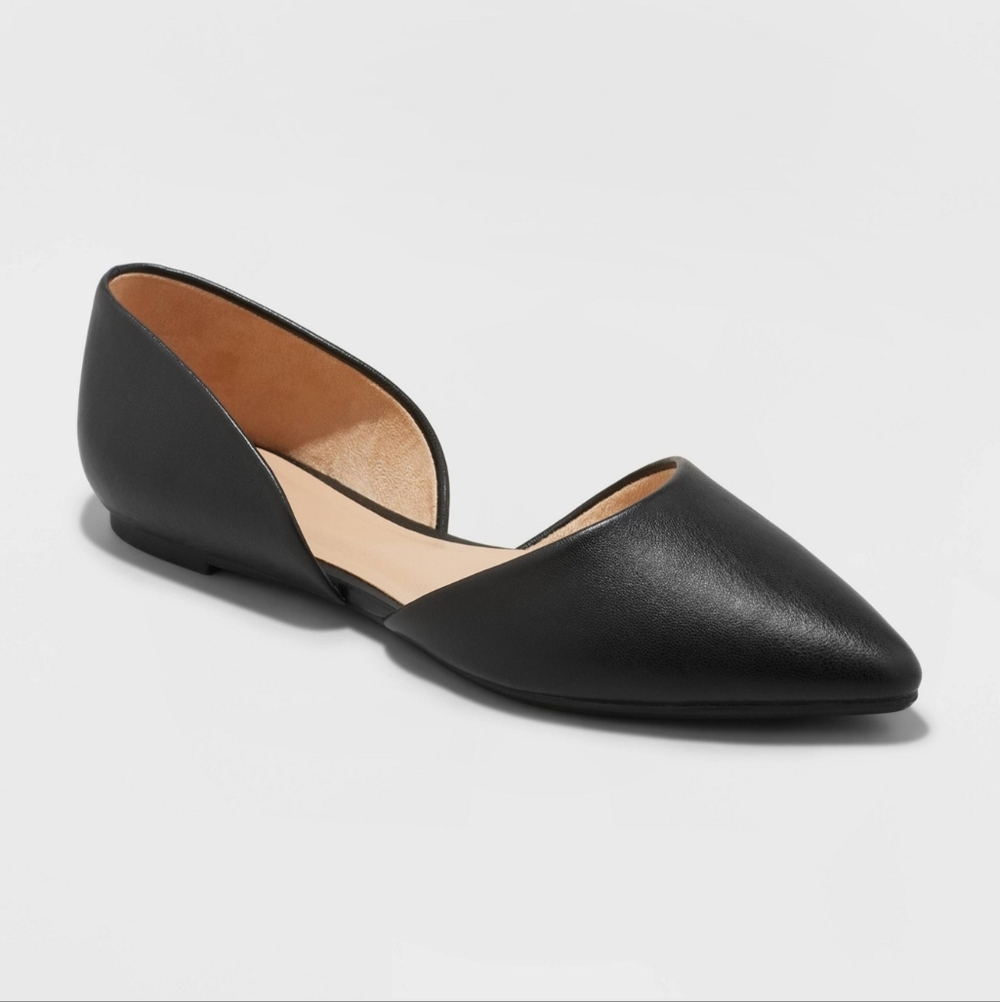 Women's Julie Ballet Flats w/ Memory Foam Insole - Black 7: Slip-On